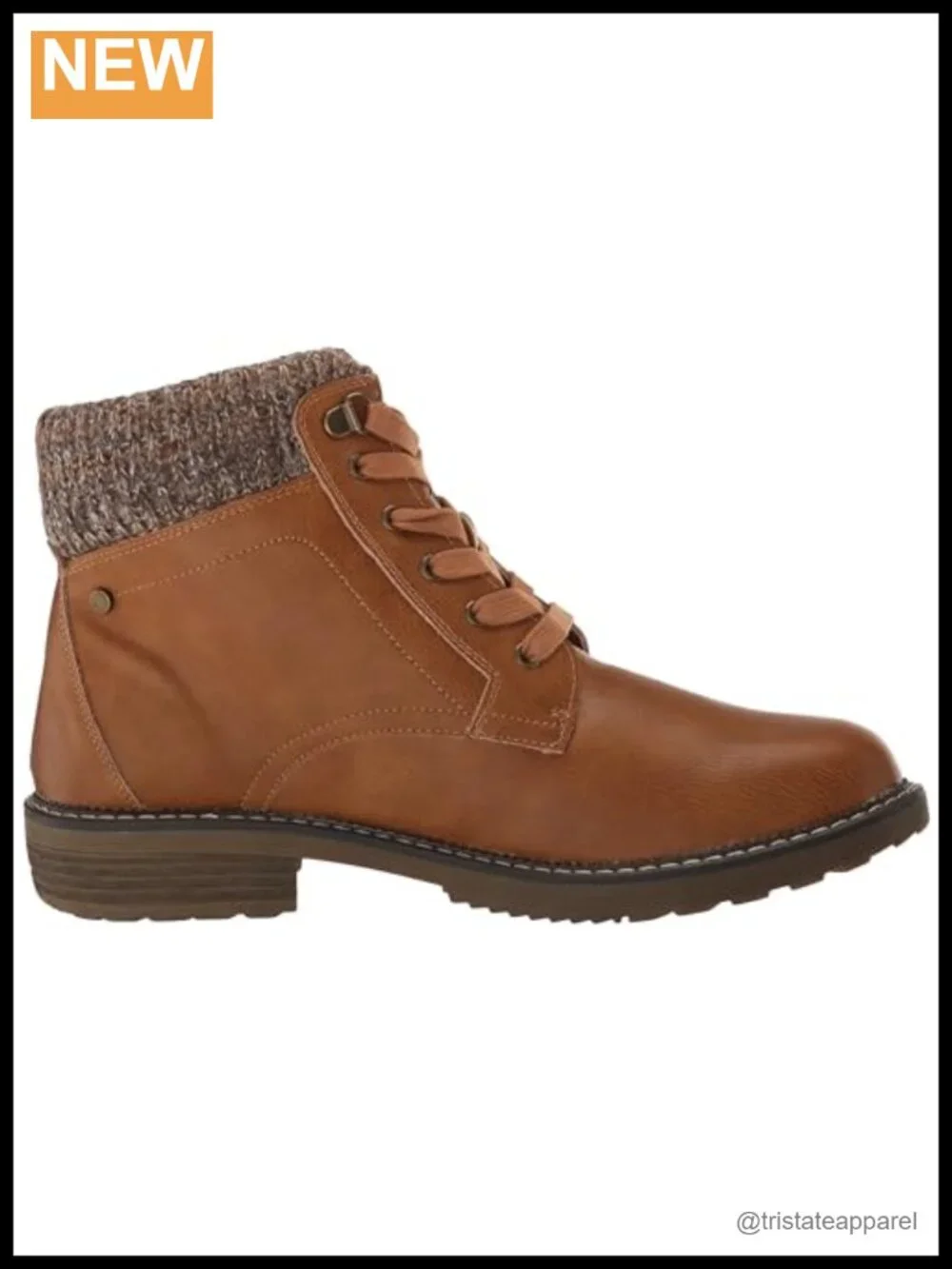 MUK LUKS Women's Leather Ankle Hiking Boots with Padded Cuff